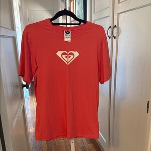 Roxy Coral Pink Rash Guard Swim Shirt 10